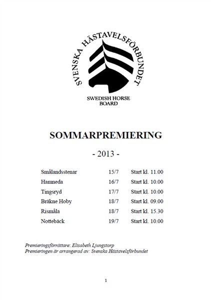 Premieringskatalog Småland 2013